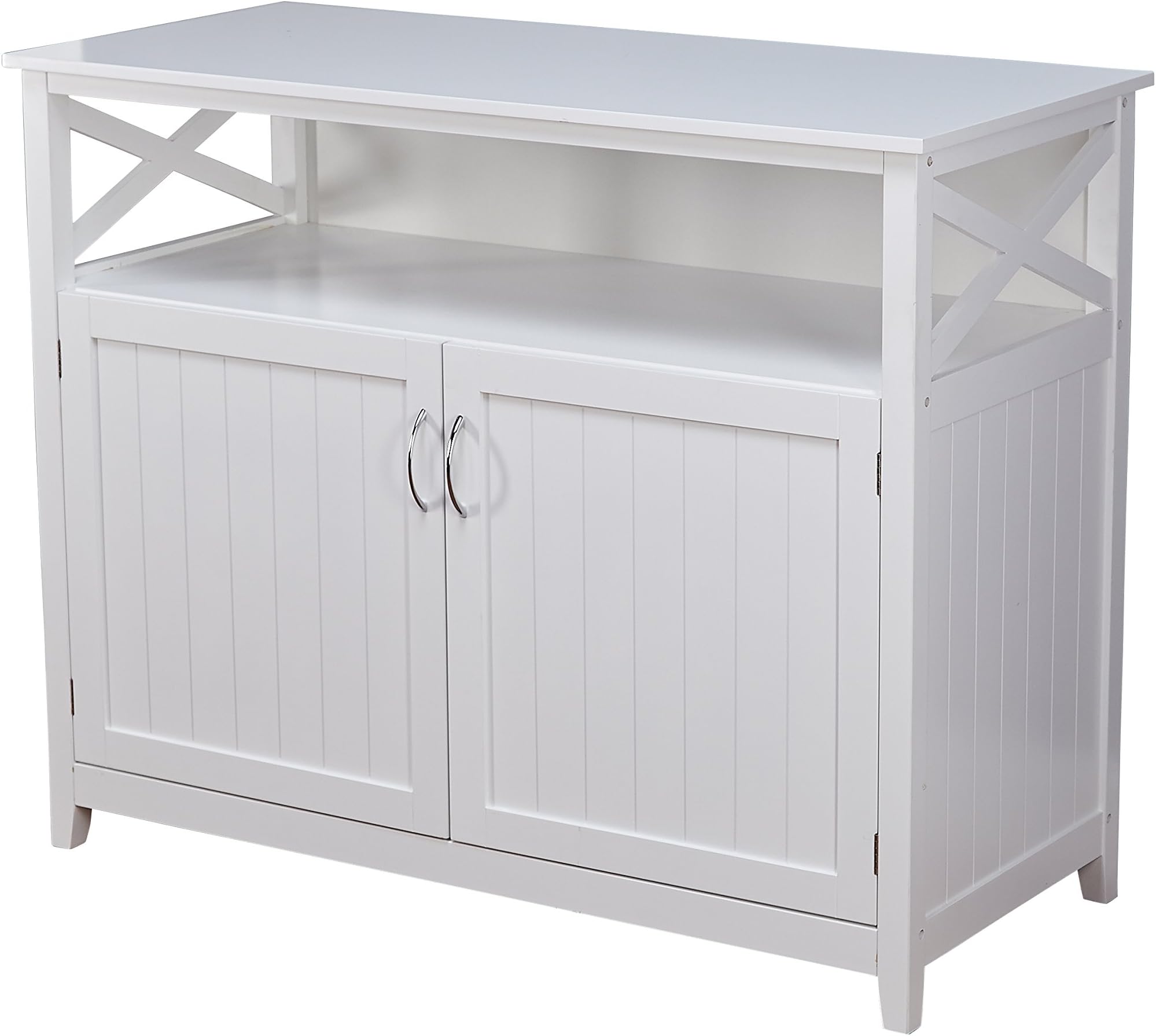 Target Marketing Systems Southport White Solid Wood Buffet Storage Cabinet