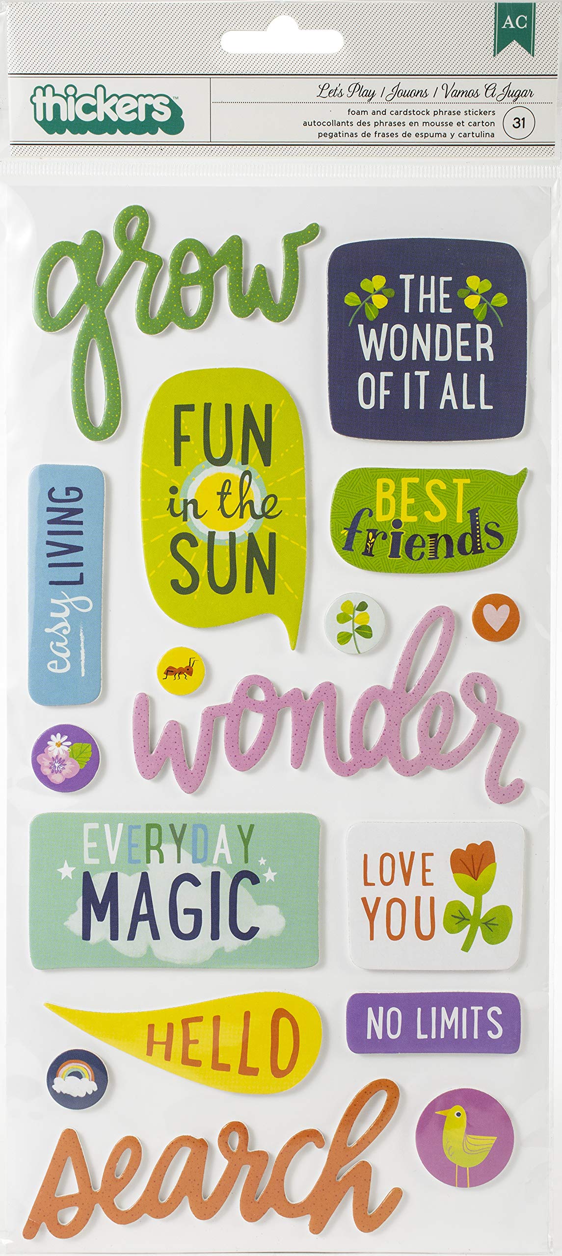 AMERICAN CRAFTS Never Grow UP THCKRS, Let's Go Phrase/Puffy, One Size
