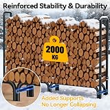 Amagabeli 8ft Firewood Holder with Cover Large Capacity Log Rack view 4