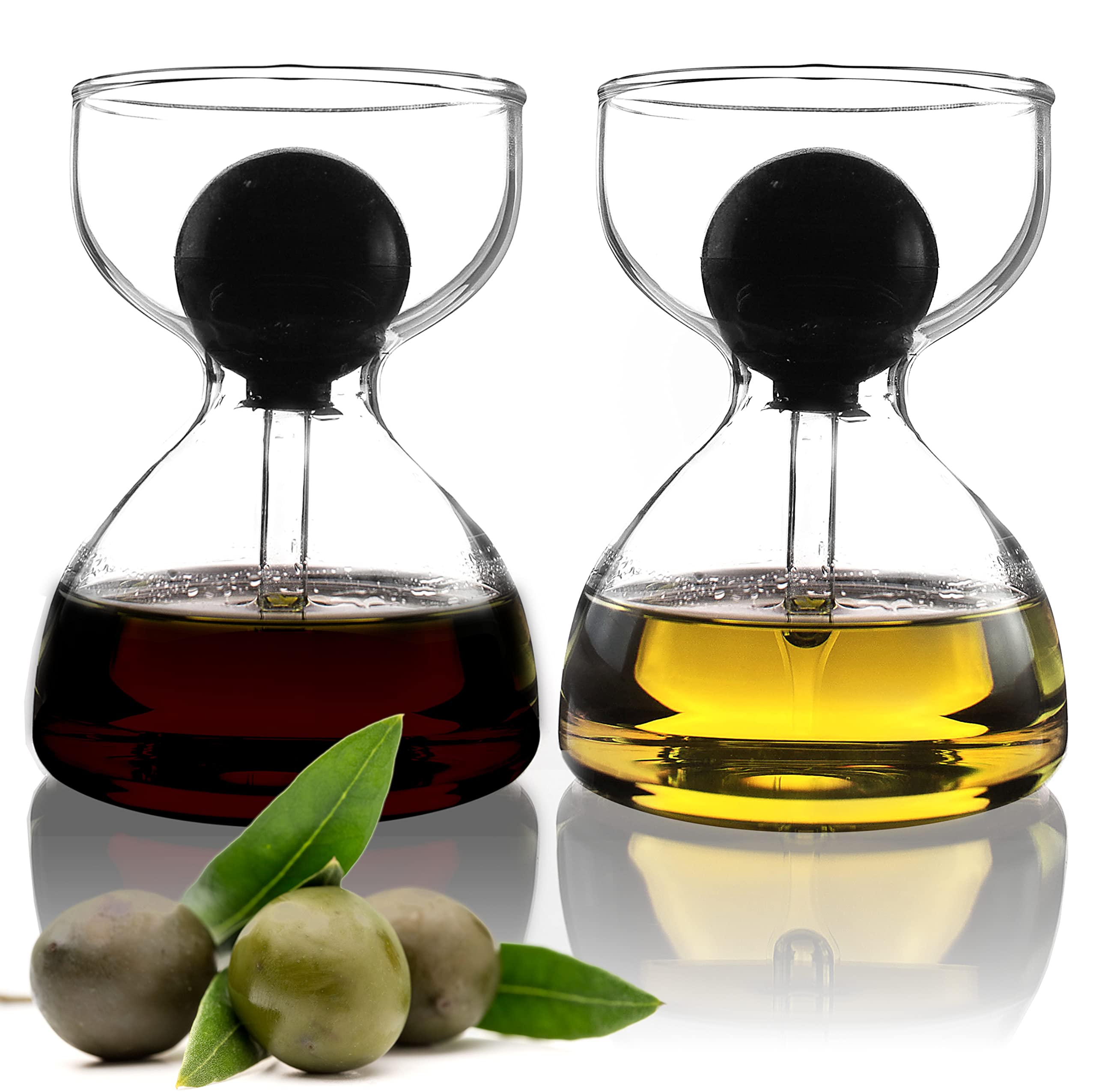 DropD'olio 2 x Oil Vinegar Dispenser with Glass Pipette 120ml Each Perfect for Ciabatta Salad
