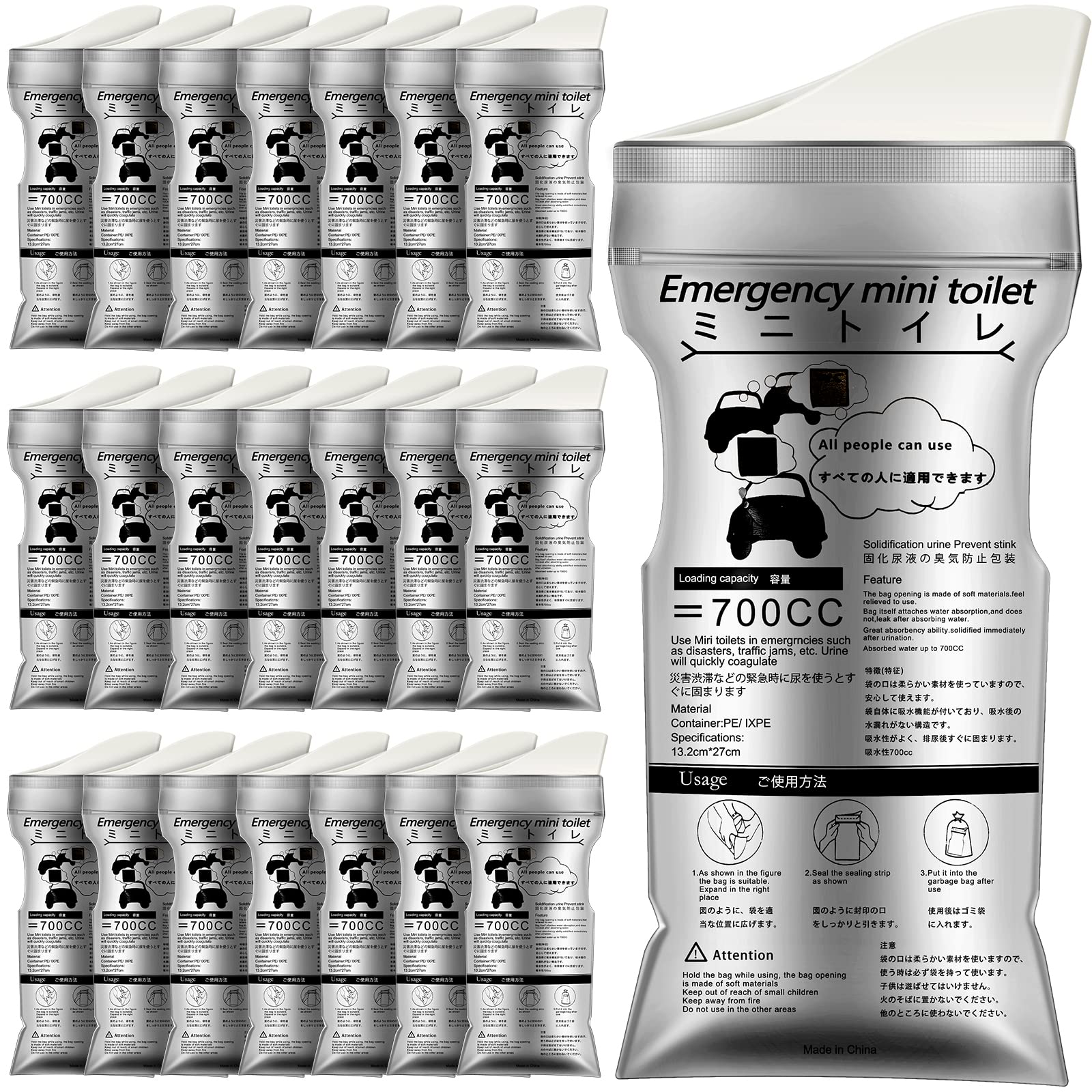 Photo 1 of Amylove 150 Pcs 100/150 Pcs Disposable Pee Bags Bulk 700cc Portable Urine Bags Emergency Toilet for Patient Adult Driver Travel Outdoor Camping Road Trip
