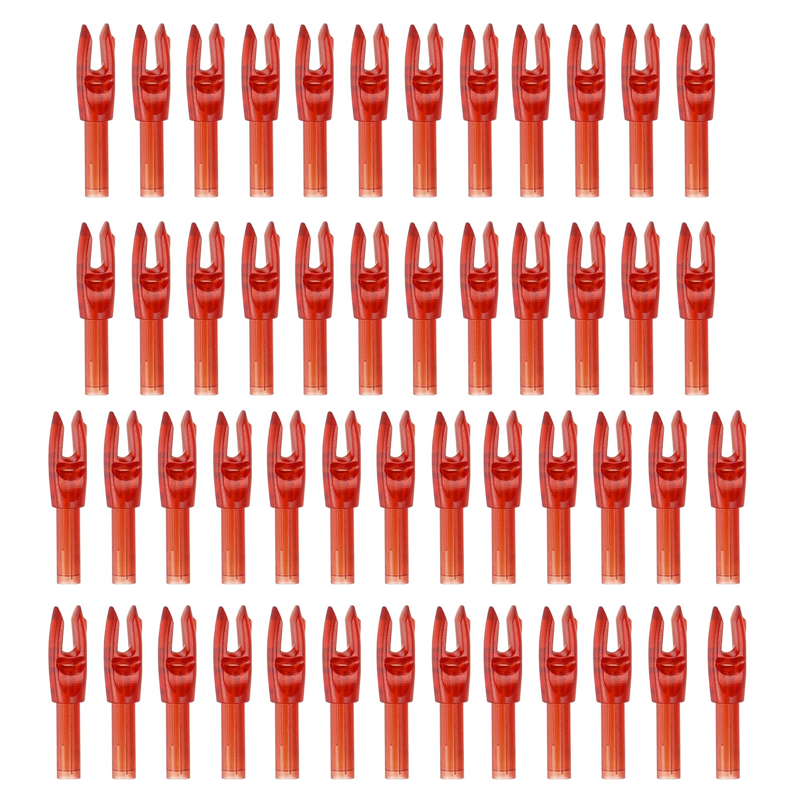 PATIKIL Archery Arrows Nocks 4.2mm 0.165", 50 Pack Clear Insert Arrow Nock Replacement for Hunting Arrows Compound Bow Recurve Bow, Red