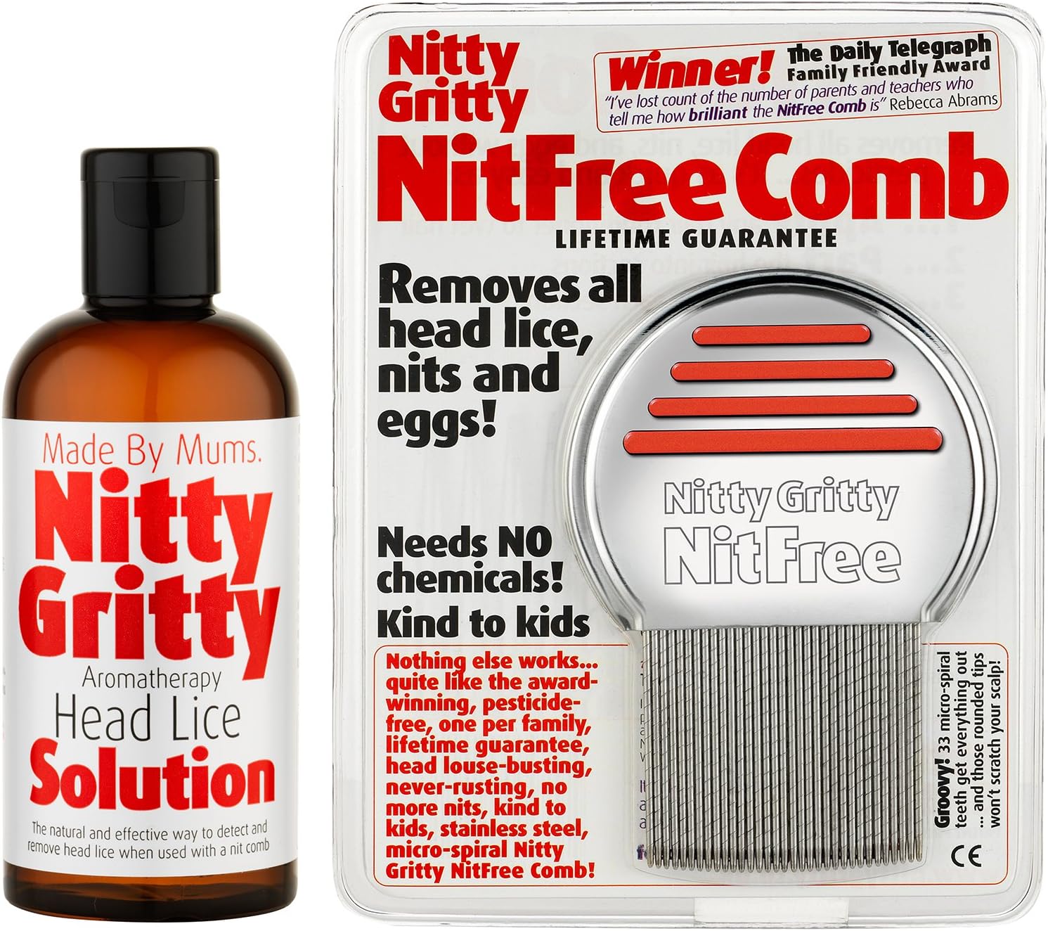 Nitty Gritty Combination Head Lice Kit, Clear, 2 Piece Set