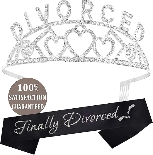 Amazon Com Just Divorced Tiara And Sash Happy Divorce Party