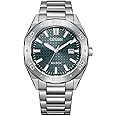 Citizen Men's Eco-Drive Sport Casual Weekender Silver Stainless Steel Watch, 3 Hand, Date, Patterned Green Dial (Model:BM7630-80X)