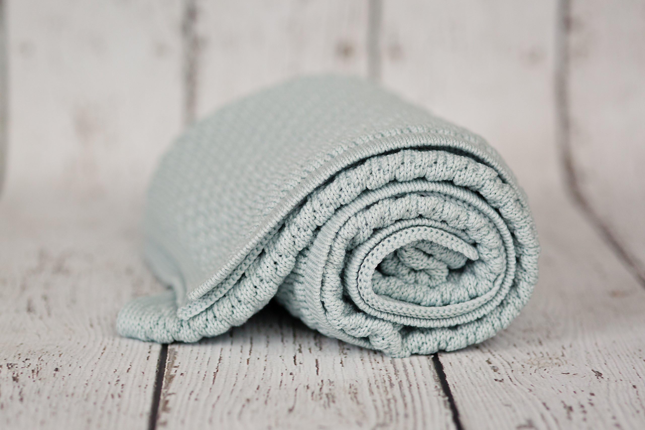 Knitted baby blanket / Extra fine merino wool / Mint Green Woolen Baby Throw Blanket / Neutral Toddler Boy Girl Bedding / Baby Swaddle Wrap