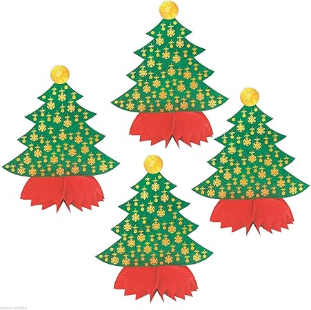 Christmas Tree Honeycomb Decorations Pack Of 4 Amazon Co Uk Kitchen Home