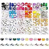 DECYOOL 256 Pcs Large Hole Beads for Jewelry Making,Mixed Color European Beads for Pens and Bracelets Glass Big Hole Spacer Bead for DIY Crafts Necklaces Keychains