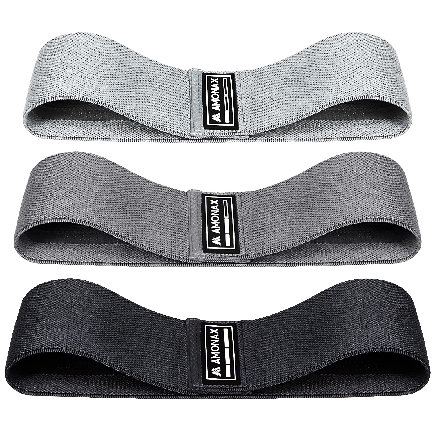 Amonax Fabric Resistance Bands Women Glute Bands Female for Booty, Bands for Squat Exercise Elastic Resistant Bands Weight Loss Workout Equipment Gym Fitness Accessories for Legs Butt Bum (Black set)