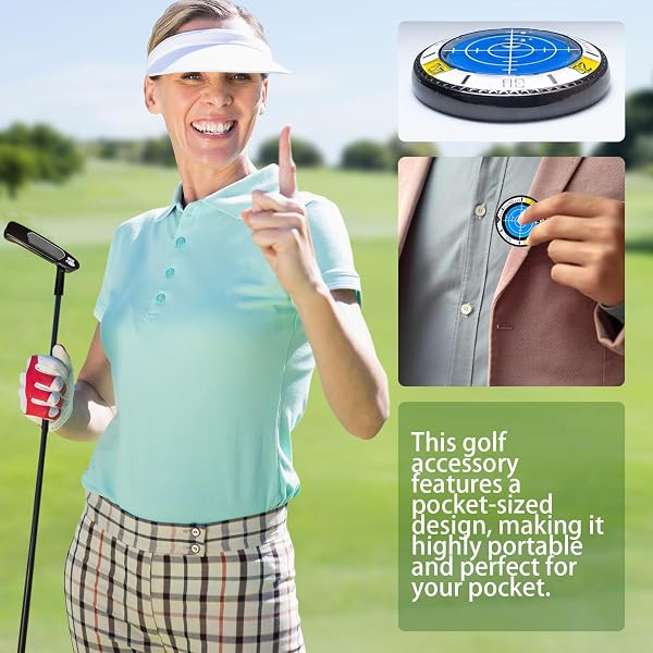 KEYUANET GOLF BALL MARKER FOR PUTTING GREEN GOLF ACCESSORIES GADGETS GIFTS FOR MEN WOMEN GREEN READER WITH HIGH PRECISION READING AID SLOPE MEASUREMENT IMPROVE SKILLS 1 PACK MARKING (WHITE BLUE)