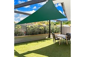 SUNNY MOOD 16' x 16' x 16' Green Triangle Sun Shade Sail Outdoor Patio Canopy Mash Material UV Block - Custom Size Accepted