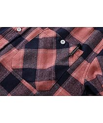 ZITY Men's Flannel Hoodie Shirts Casual Button Down