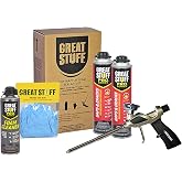 Great Stuff PRO Gaps &amp; Cracks Spray Foam Insulation Sealant Kit | Fireblock Expanding Foam Sealant, Fills Gaps Up to 3", Includes Great Stuff Foam Gun, Cleaner &amp; Gloves