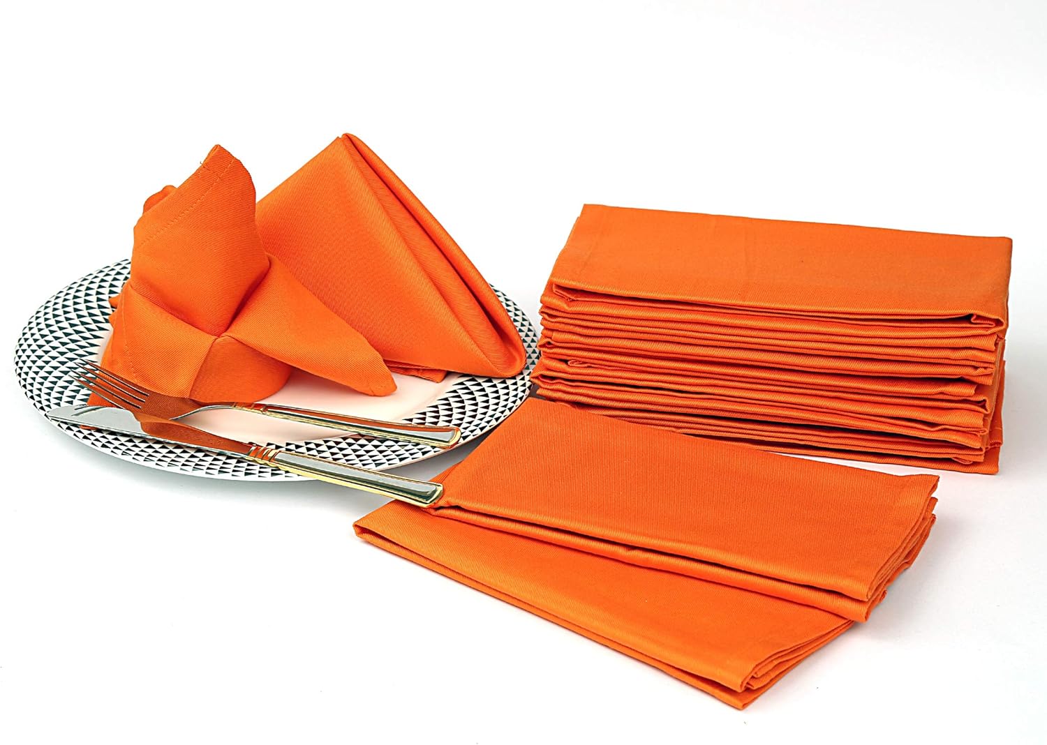 Ruvanti Kitchen Cloth Napkins 12 Pack (18" X18"), Dinner Napkins Soft Comfortable Reusable Orange Napkins - Thanksgiving Napkins - Perfect Table Napkins/Fall Napkins for Family Dinners & Parties.: Home & Kitchen