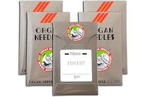 SHARP SEWING 50 Organ 15x1ST Flat Shank Home Embroidery Machine Needs with Large Eye ~ Multiple Sizes! (Metric 90/14 (Ball Point))