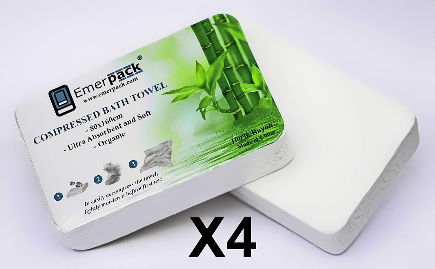 Emerpack 4x Disposable Bath Towels/Sealed And Aseptic/Large Size 80x160