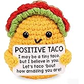 YVMOOEC Positive Crochet Animals, Positive Potato Christmas Birthday Gifts for Women Men Office Desk Decor Best Friends, 1PCS Emotional Support Crochet (Taco-1pcs)