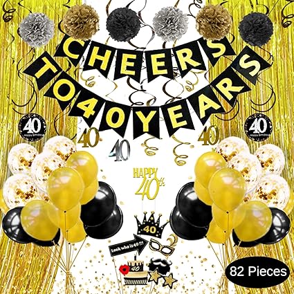 Amazon Com 40th Birthday Decorations For Men Women Cheers To 40