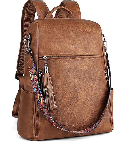 FADEON Leather Backpack for Women, 13 inch, Travel Work Bag