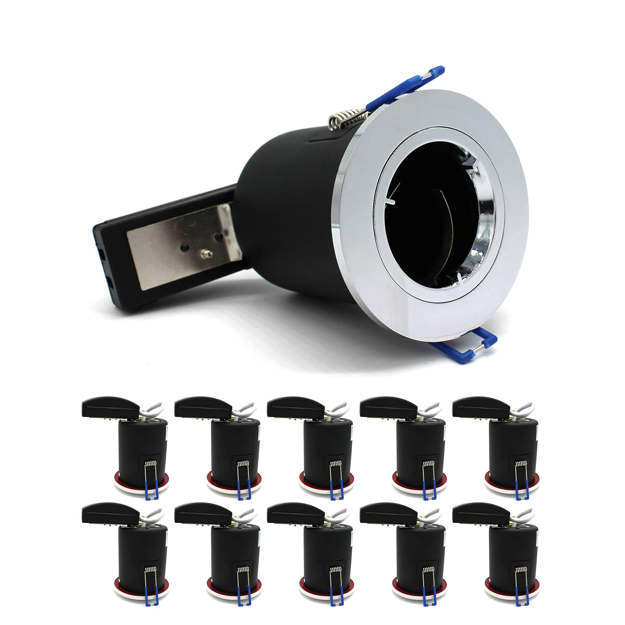 10 X Sanlumia LED Fire Rated Downlight Can GU10 Recessed Ceiling Twist & Lock Downlight IP20 Chrome