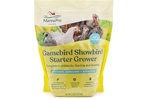 Manna Pro Gamebird & Showbird Crumbles – Premium Poultry Feed for Chickens, Ducks, Gamebirds, Turkeys & Bantams – Fortified with Vitamins & Minerals – Healthy Complete Diet – 5 lb Bag