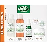 Mario Badescu The Brightening Kit, 5 Piece Kit With Glycolic Foaming Cleanser, Alpha Grapefruit Cleansing Lotion, Vitamin C Serum, Whitening Mask & Glycolic Skin Renewal Complex
