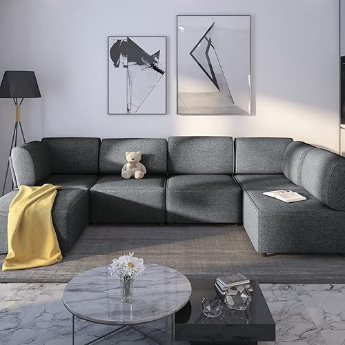 PUREMIND U-Shaped Modular Sectional Sofa with Chaise, Modular