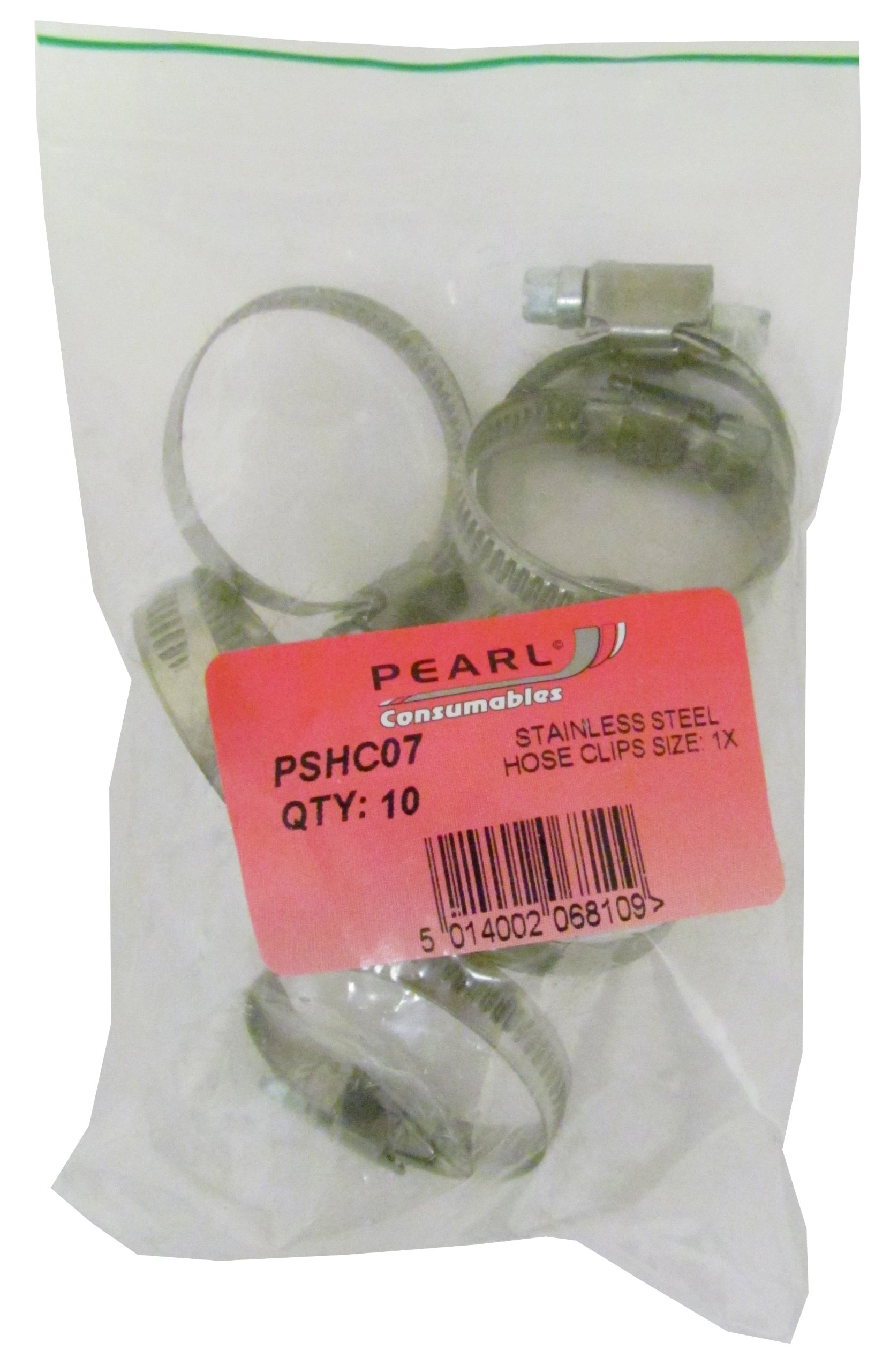 Pearl PSHC07 Stainless Steel Hose Clip (Pack of 10)