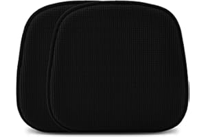 Shinnwa Kitchen Dining Chair Seat Cushion for Indoor Room Metal Chairs Cushions Non Slip Pads with U-Shaped Foam Pad and Plaid Velvet Cover Overall Washable Set of 2 [15 x 16 Inches] Black