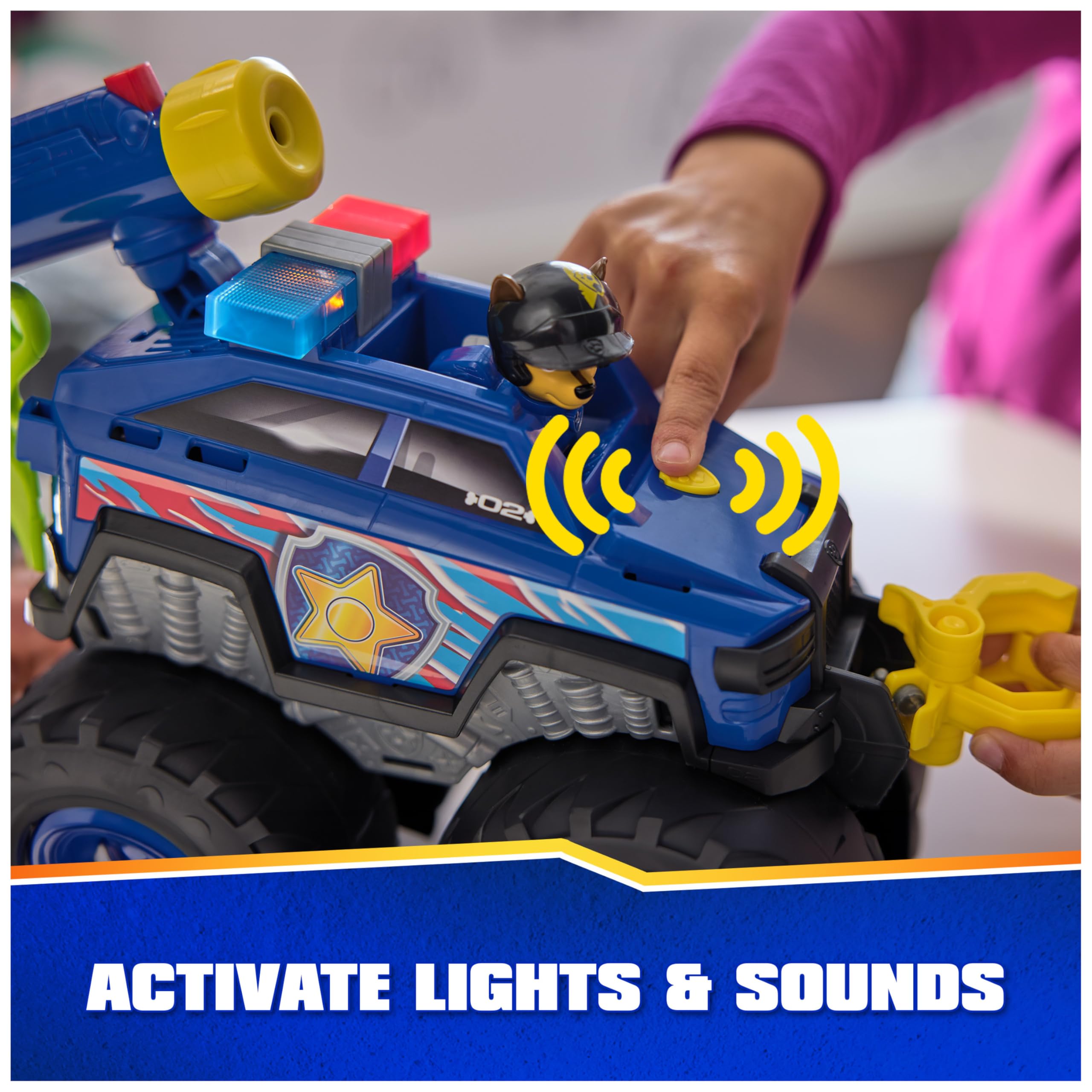 Paw Patrol: Rescue Wheels Chase’s Power Haulin’ Cruiser, Toy Truck with Launcher, Motorized Winch, Lights & Sounds, Kids Toys for Boys & Girls Ages 3+