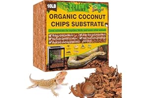 Halatool 10 LB Coconut Chips Substrate for Reptile, 72QT Natural Coconut Husk Coco Cypress Mulch Aquarium Terrarium Bedding for Corn Snake Ball Python Tortoise Frog Gecko Hermit Crab Reptile Tank