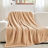 NEWCOSPLAY Super Soft Throw Blanket Brown Premium Silky Flannel Fleece 3D Waffle Checkered Lightweight Bed Blanket All Season Use (Brown, Throw(50"x70"))