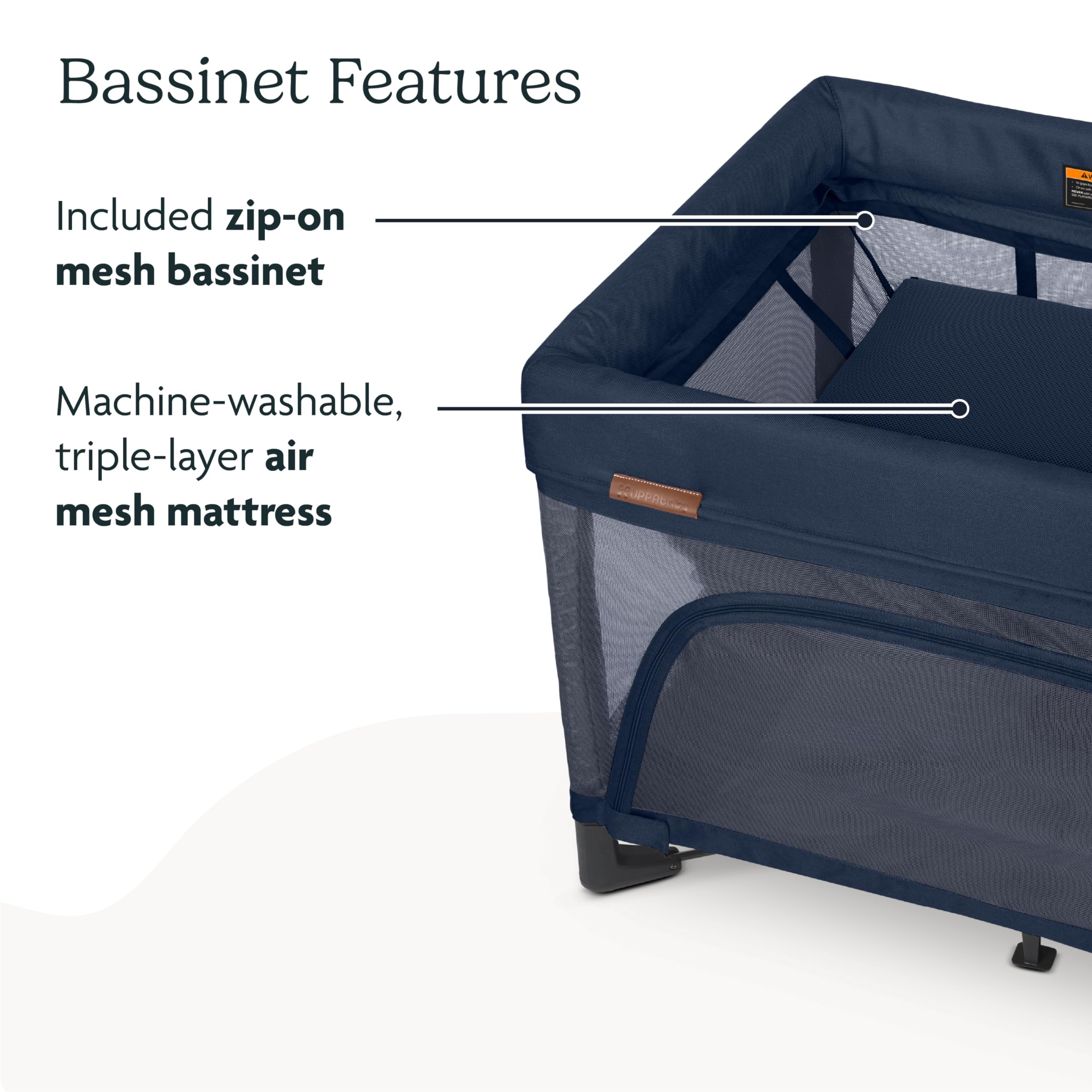 UPPAbaby Remi Playard | Deluxe 3-in-1 Portable Playard, Bedside Bassinet + Travel Crib| Mesh Bassinet, Mattress, Organic Cotton Mattress Cover + Storage Bag Included | Charlie (Sand Mélange)