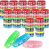 ajabavbd WWJD Bracelets, Colorful Silicone Wristbands Rubber Jesus Loves You Bracelets, Gifts for Christian bulk Jesus Wristbands Inspirational Bracelet for Men Women Party Favor Christmas Easter