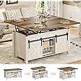 SEDETA Lift Top Coffee Table, 4 in 1 Multi-Function Convertible Coffee Tables with Storage and Hidden Compartment, Farmhouse Coffee Table Converts to Dining Table for Living Room, Brown Top