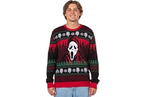 Bioworld Ghost Face Adult Ugly Christmas Sweater Ghostface Knit Holiday Pullover