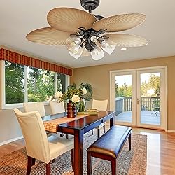 YITAHOME Tropical Ceiling Fans with Light and