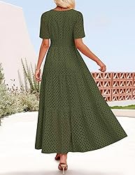 ZESICA Women's 2025 Summer Short Sleeve Maxi Dress