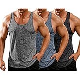 COOFANDY Men's 3 Pack Gym Tank Tops Y-Back Workout Muscle Tee Training Bodybuilding Fitness Sleeveless T Shirts