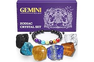 KARMABOX Gemini Gifts for Women - Gemini Crystal Healing Stone Gift Set - 12 Zodiac Signs - Zodiac Gifts - Astrology Gifts for Women - Horoscope Gifts - Spiritual Gifts for Women