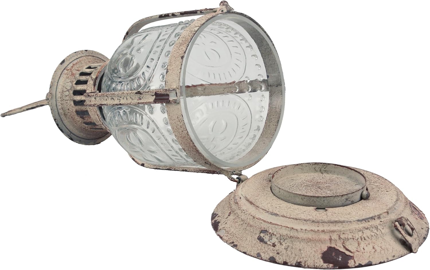Stonebriar Antique White Metal Candle Lantern, Decoration for Birthday Parties, a Rustic Wedding Centerpiece, or Create a Relaxing Spa Setting, for Indoor or Outdoor Use: Home & Kitchen
