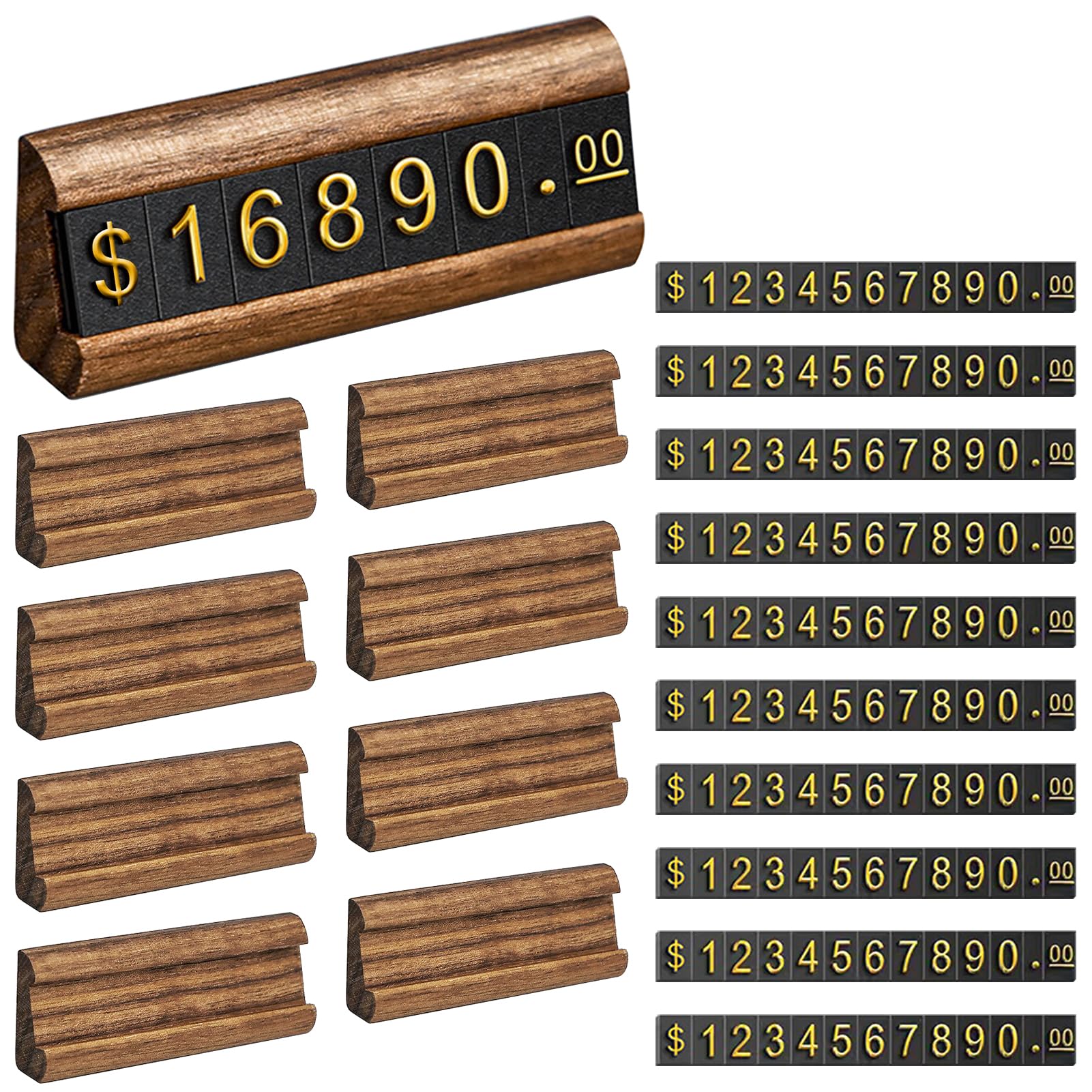 10 Sets Price Tag Cube, Price Display Stand, Number