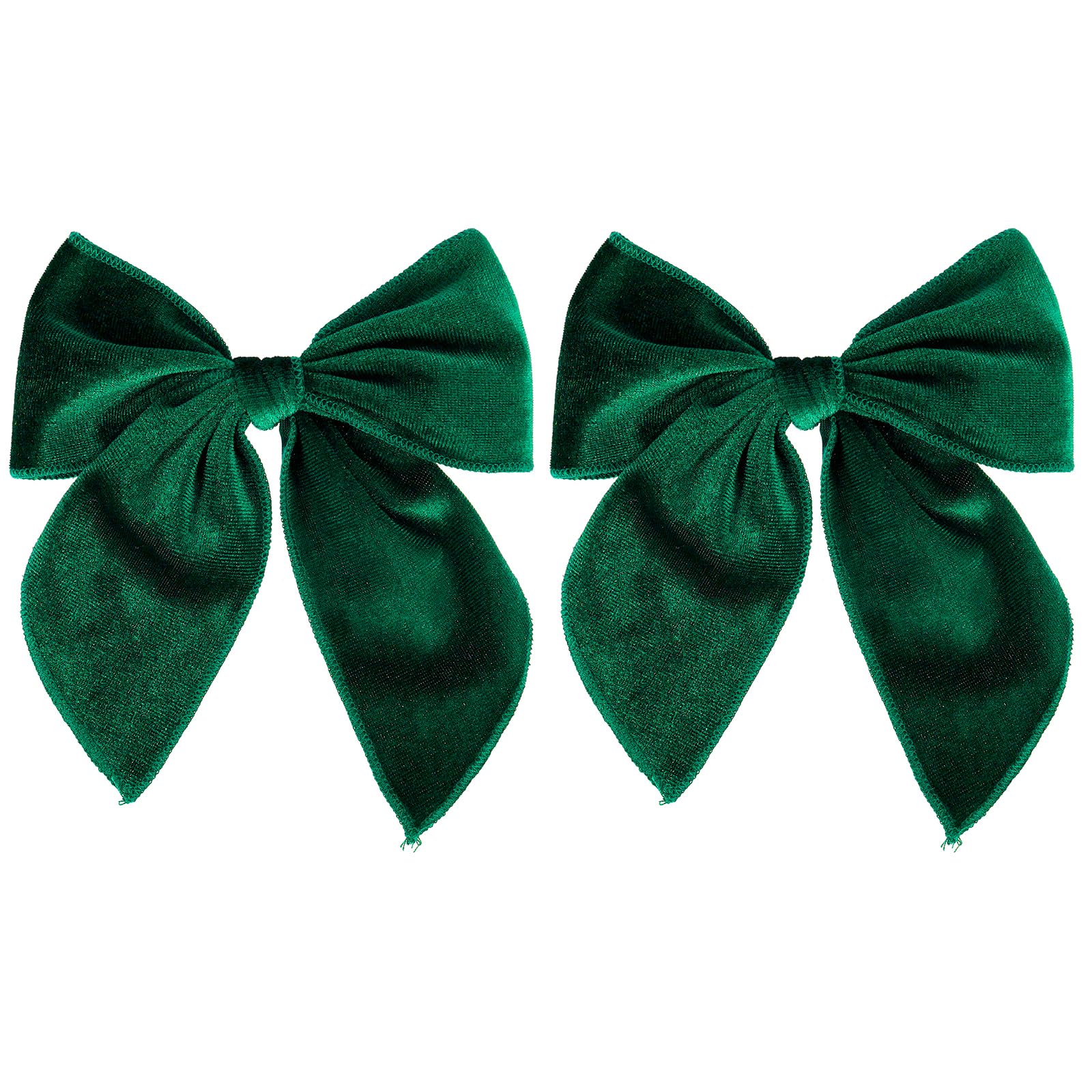 Photo 1 of 5" Christmas Velvet Hair Bows Dark Green Ribbon Fable Bow Alligator Clips Toddler Teen Baby Girls Kids Big Velvet Sailor Bow Cheer Barrettes Headband Dress Decor Accessory Xmas Gift