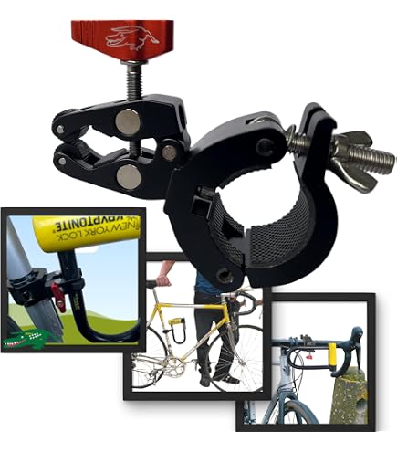 Black Lock Holder,Bicycle Lock Holder Support Wire Cable Lock Universal Bike Frame U Lock Fixed Cycling Parts MTB Accessories Cable Locks