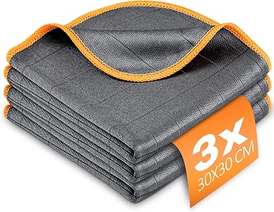 Airlab 3X Magic Glass Cleaning Cloth 400GSM 30x30cm Carbon Microfiber