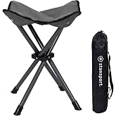 Stansport Apex Fold-Up Stool (G-140) - Black/Grey, Portable and Lightweight Stool for Camping, Fishing, Hiking, Backpacking and More - 300 lbs Weight Capacity