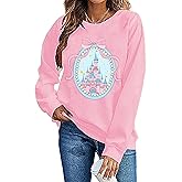 TQUEQRW Magical Sweatshirts for Women Cute Graphic Magical Sweatshirt Family Vacation Shirt Casual Long Sleeve Tops