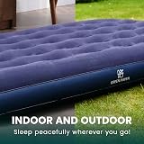 Green Haven Double Blow Up Airbed – 191x137x22 cm Waterproof Flocked view 7