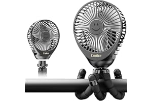 COOLICE Stroller Fan Clip on for Baby, 30Hrs Removable Fan for Strollers and Car Seat, 3 Speeds Baby Stroller Fans, Rechargeable Portable Fans for Strollers with Flexible Tripod for Camping, Hiking and Beach