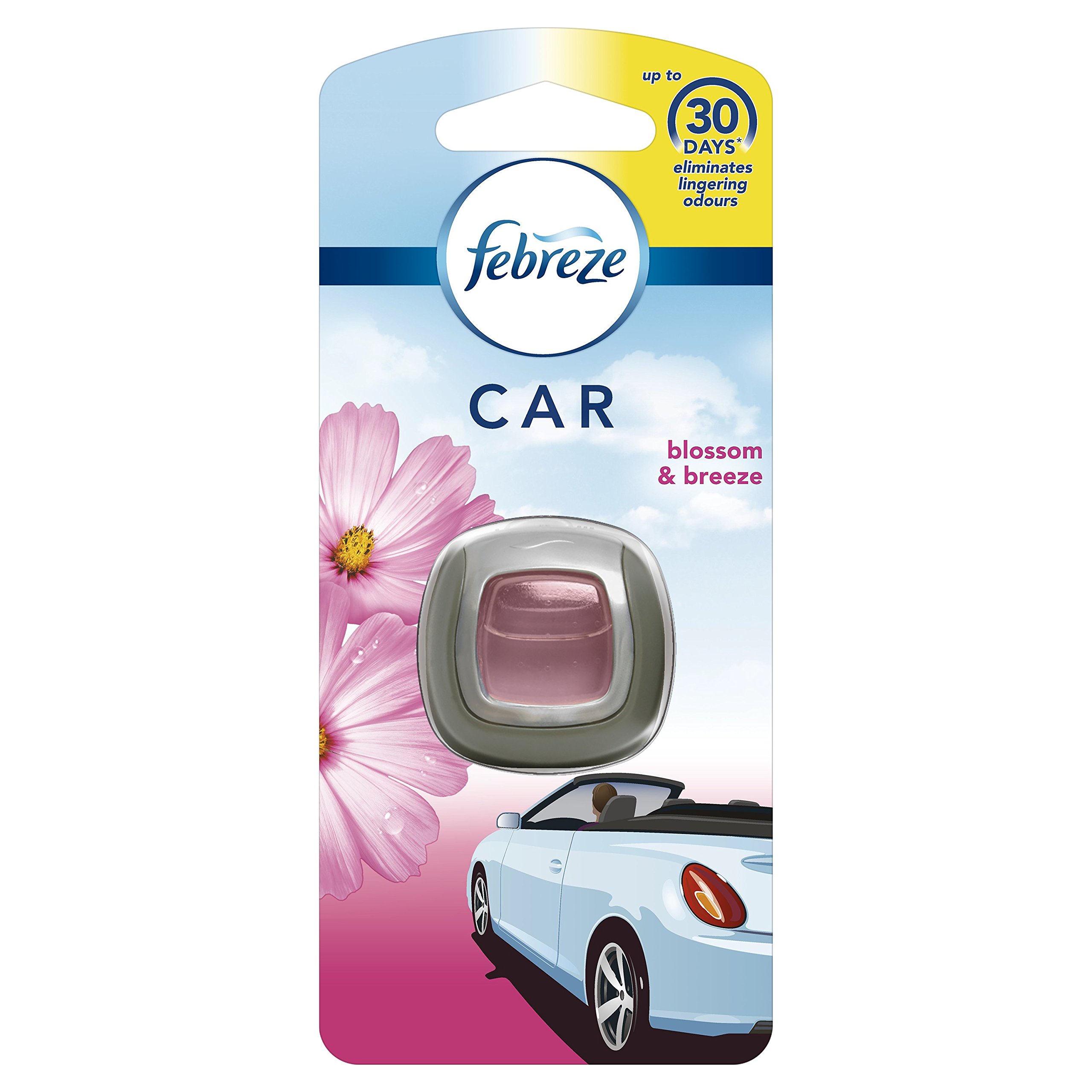Febreze Clip-on Car Air Freshener Starter Kit Blossom and Breeze, 2 ml